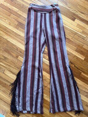 Silverado Apparel - Nicole Fringe Sandia Striped Pants - Small - Made in the USA